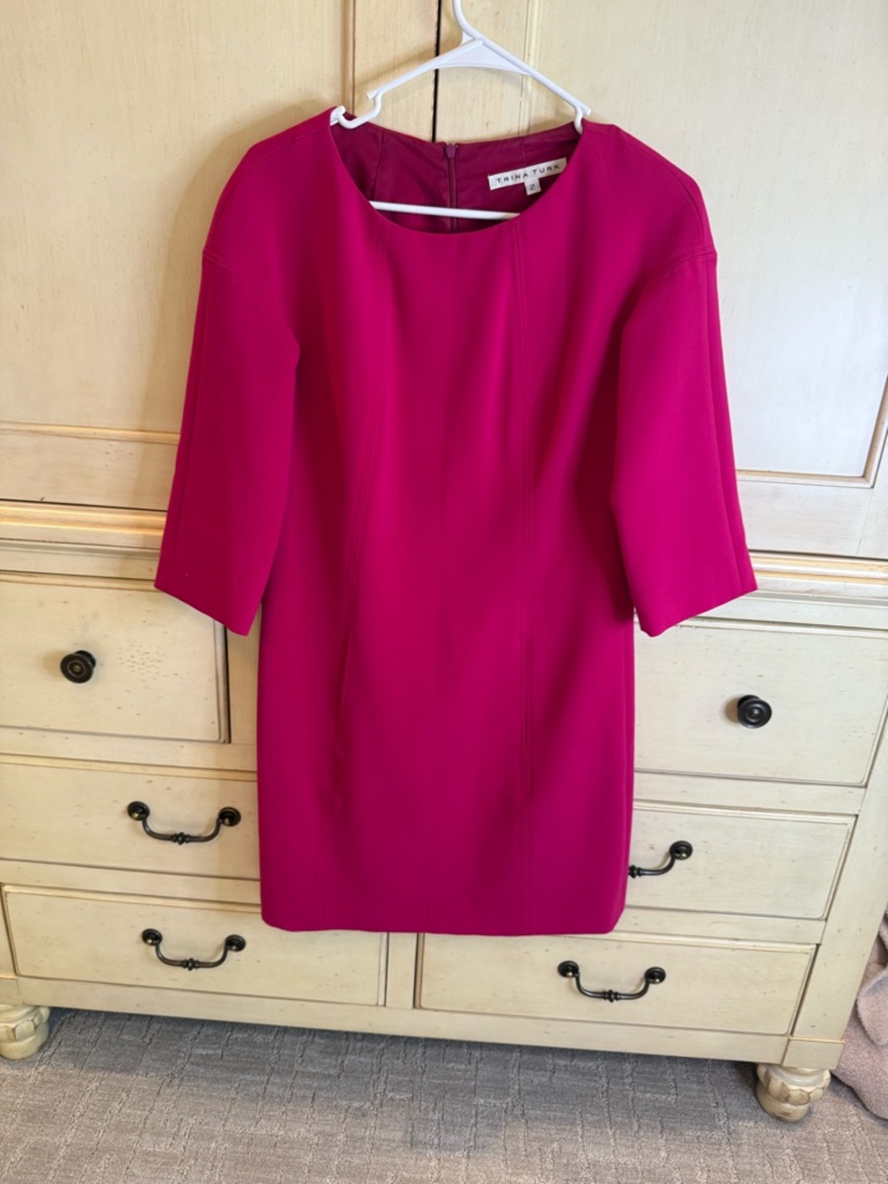 Trina Turk Hot Pink Shift Dress - Picture 3 of 9
